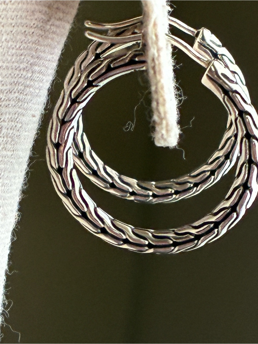John Hardy classic chain Hoop Earrings - Silver